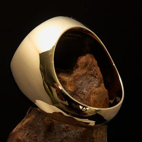 Master Mason Blue Lodge Ring - Gold & Red Brass With Skull Square and Compass - Bricks Masons