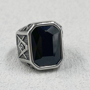 Master Mason Blue Lodge Ring - Large Stone Various Colors - Bricks Masons