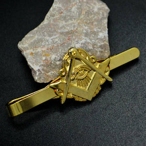 Master Mason Blue Lodge Tie Bar - Golden - Bricks Masons