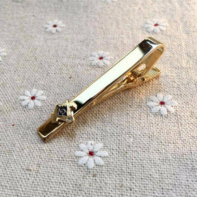 Master Mason Blue Lodge Tie Clip - Gold & Silver Rhinestone - Bricks Masons
