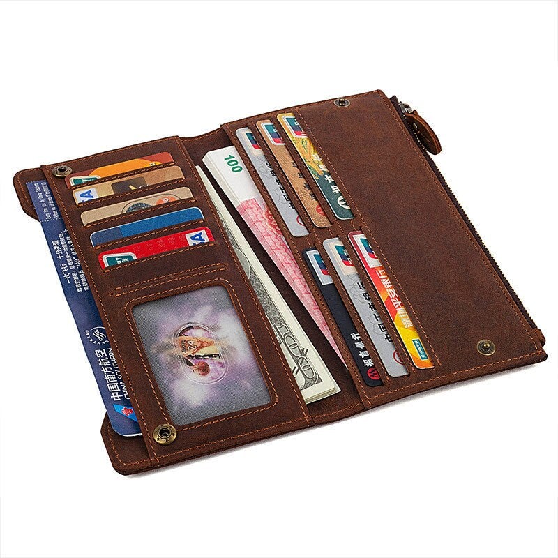 Knights Templar Commandery Wallet - Genuine Brown Leather - Bricks Masons