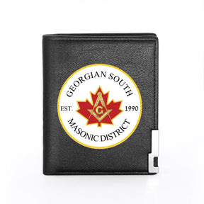 Master Mason Blue Lodge Wallet - PU Leather Vintage Square and Compass G & Credit Card Holder (26 variants) - Bricks Masons