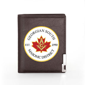 Master Mason Blue Lodge Wallet - PU Leather Vintage Square and Compass G & Credit Card Holder (26 variants) - Bricks Masons