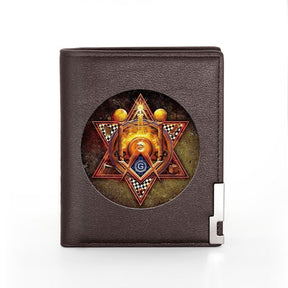 Master Mason Blue Lodge Wallet - PU Leather Vintage Square and Compass G & Credit Card Holder (26 variants) - Bricks Masons