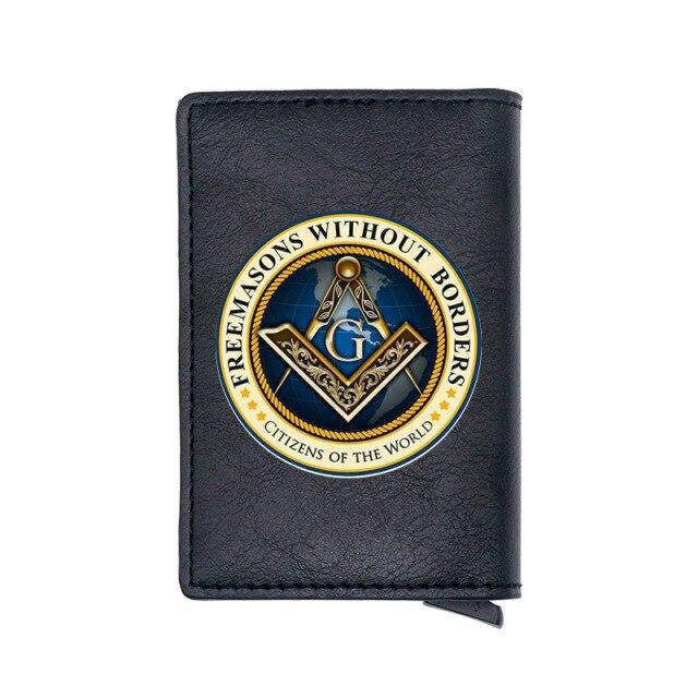 Master Mason Blue Lodge Wallet - Square and Compass G and Credit Card Holder (3 colors) - Bricks Masons