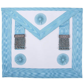 Master Mason Craft English Regulation Apron - White & Turquoise - Bricks Masons