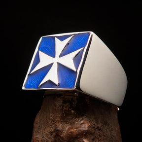 Order of Malta Ring - Blue Cross Sterling Silver - Bricks Masons