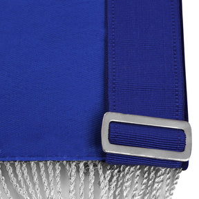 Past Master Blue Lodge Apron - Gold Bullion Emblem With Silver Braid Fringe - Bricks Masons