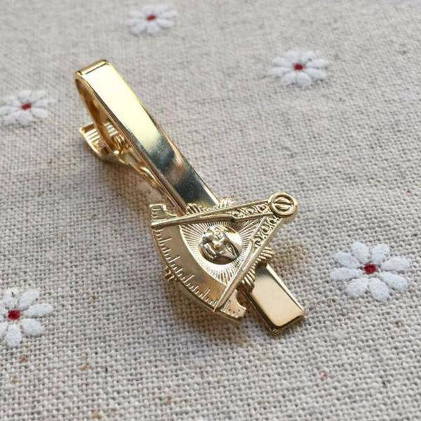 Past Master Blue Lodge Tie Clip - Gold - Bricks Masons