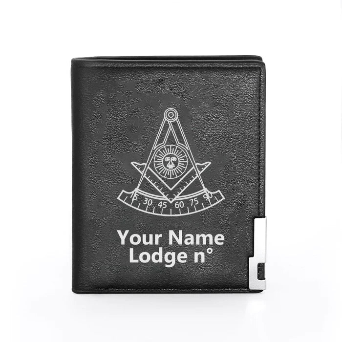 Past Master Blue Lodge California Regulation Wallet - Black & Brown - Bricks Masons