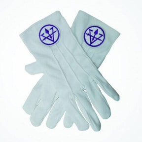 Council Gloves - Machine Embroidery White