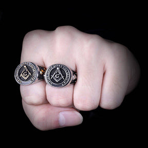 Master Mason Blue Lodge Ring - Compass and Square G Vintage