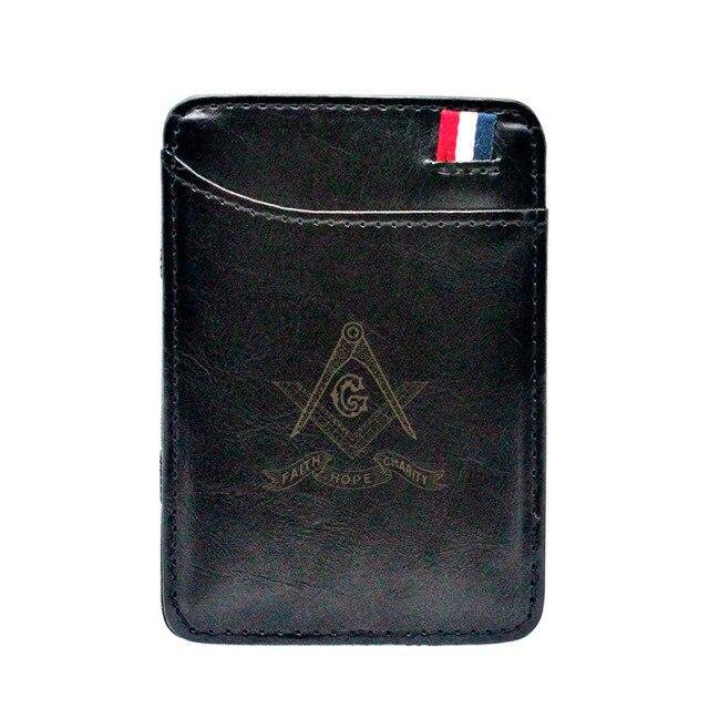 Master Mason Blue Lodge Wallet - With Credit Card Holder Brown/black