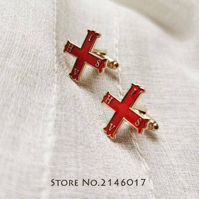 Red Cross of Constantine Cufflink - Metal