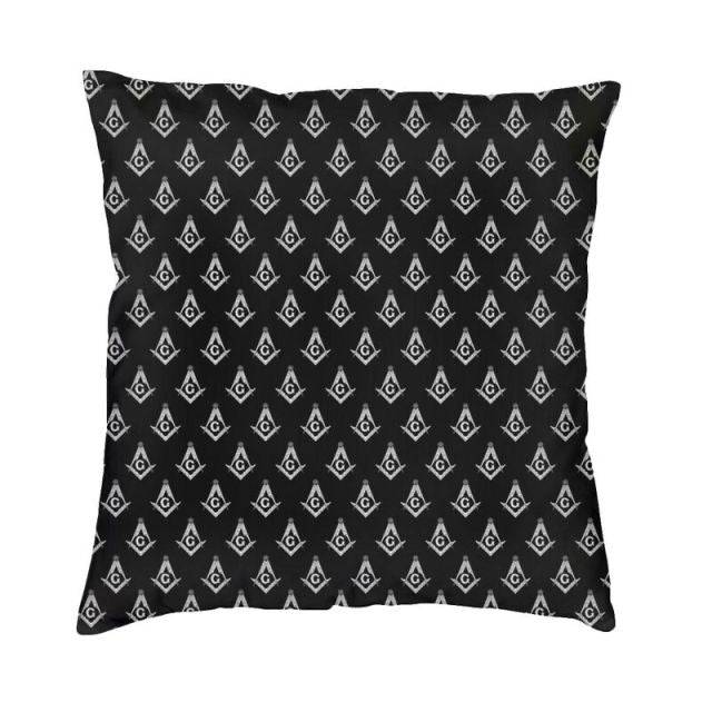 Master Mason Blue Lodge Pillowcase - Black & White Square and Compass G