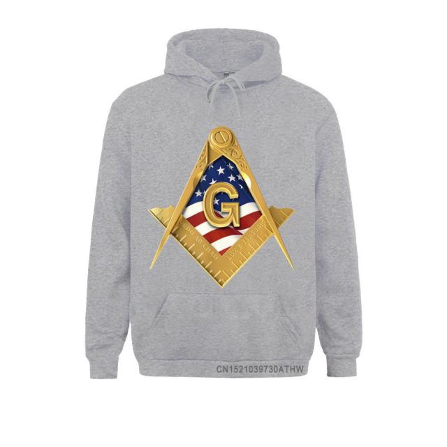 Master Mason Blue Lodge Hoodie - American USA Flag Square & Compass