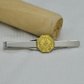 Master Mason Blue Lodge Tie Bar - Square and Compass G Hexagon