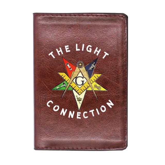 OES Wallet - The Light Connection Passport & Credit Card Holder (Black/Brown)