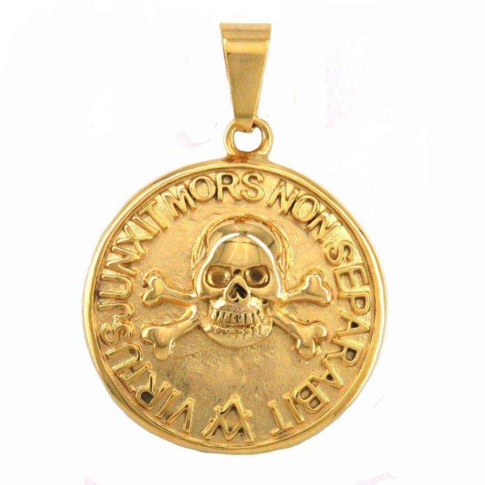 Master Mason Blue Lodge Necklace - Virtus Junxit Mors Non Separabit Gold