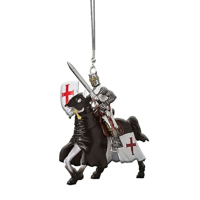 Knights Templar Commandery Car Pendant - Riding Horse