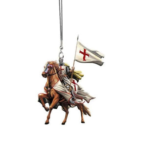 Knights Templar Commandery Car Pendant - Riding Horse