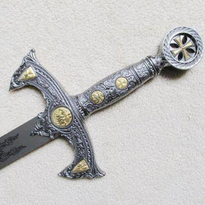 Knights Templar Commandery Sword - 12th Century Espada W/ Plaque 48"