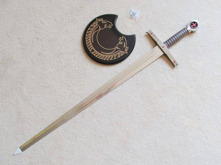 Knights Templar Commandery Sword - Knight Templar Red Cross W/ Crescent Wall Mount 40"