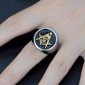 Master Mason Blue Lodge Ring - Classic Gold Silver