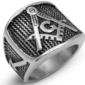 Knights Templar Commandery Ring - Stainless Steel Silver