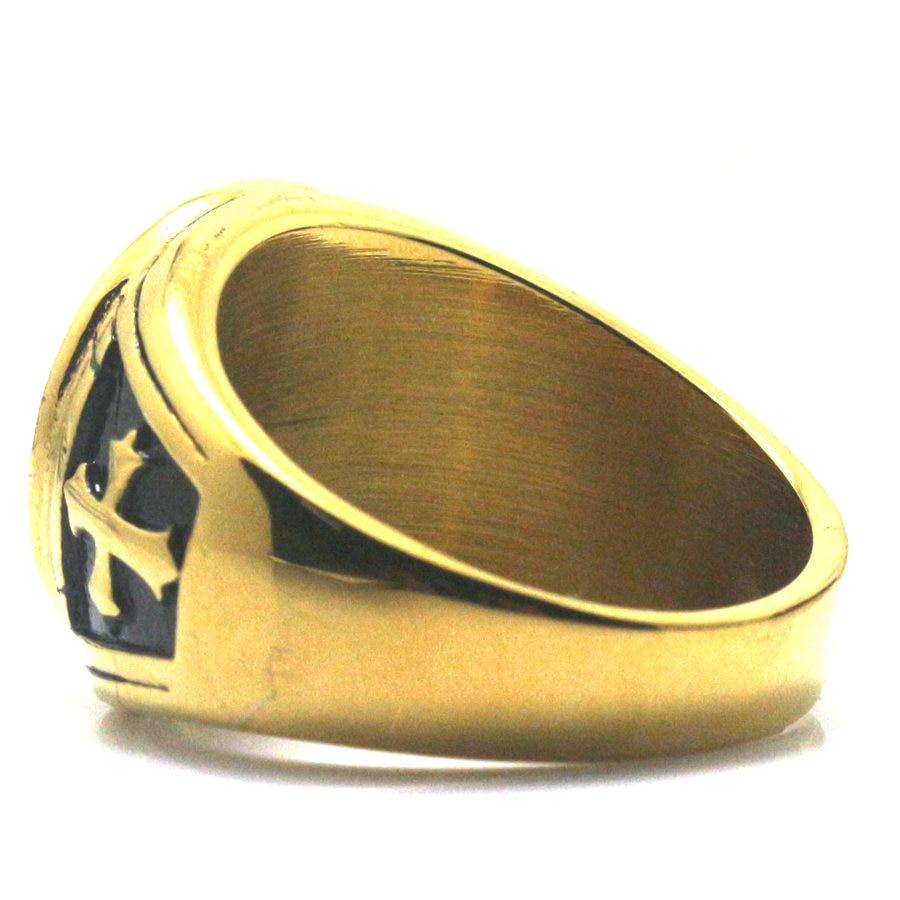 Knights Templar Commandery Ring - St. Michael Protect Us (Gold and Silver)