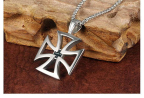 Knights Templar Commandery Necklace - Double Maltese Cross