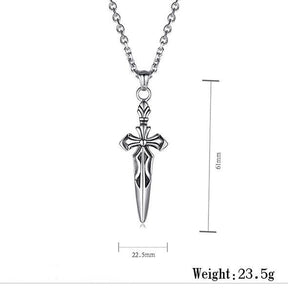 Knights Templar Commandery Necklace - Silver Titanium Steel