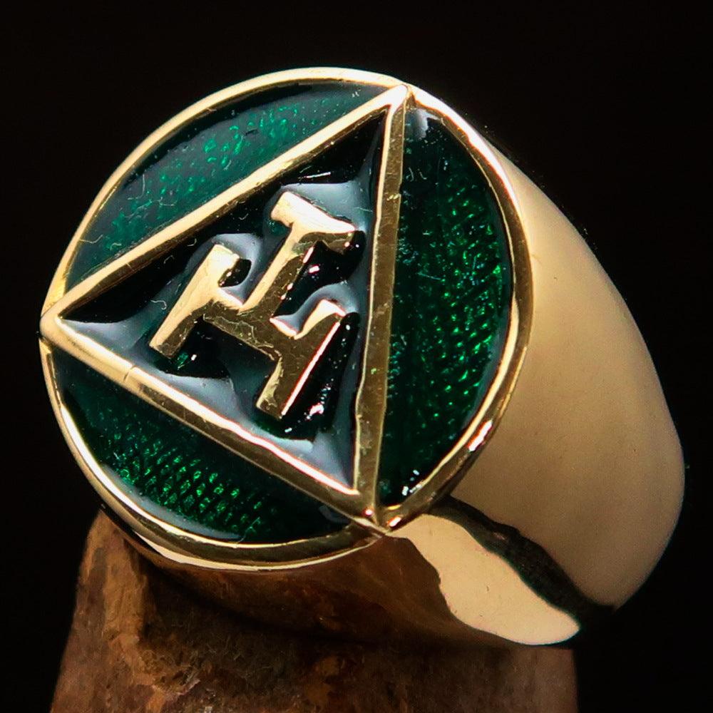 Royal Arch Chapter Ring - Green Solid Brass - Bricks Masons
