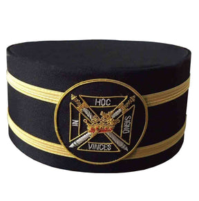 Knights Templar Commandery Crown Cap - Black Hand Embroidery