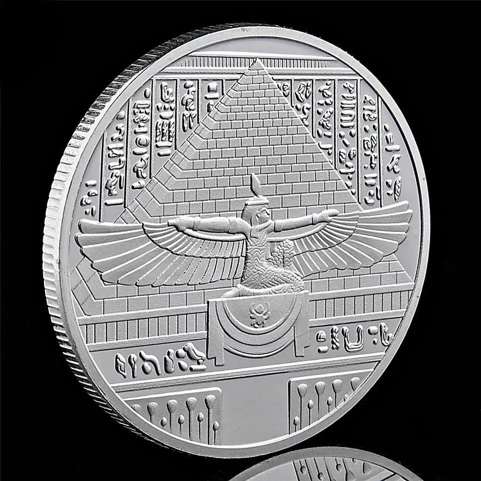 Ancient Egypt Coin - Silver Plated Pharaoh Portrait - Bricks Masons