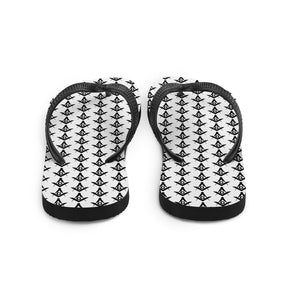 Master Mason Blue Lodge Flip-Flops - Black and White - Bricks Masons