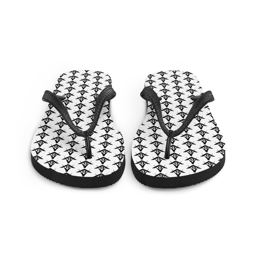 Master Mason Blue Lodge Flip-Flops - Black and White - Bricks Masons