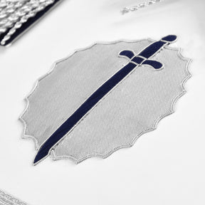 Tyler Blue Lodge Officer Apron - Blue With Silver Fringe - Bricks Masons