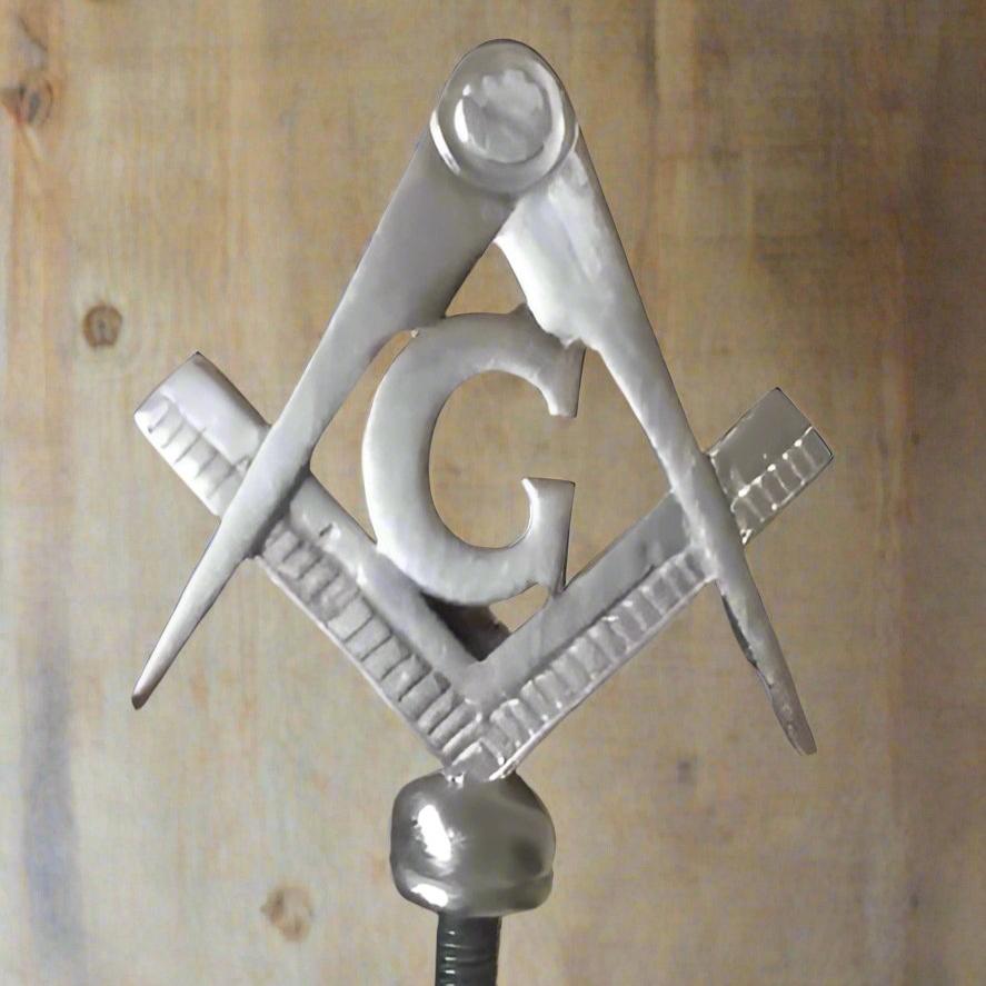 Master Mason Blue Lodge Hood Ornament - Square & Compass G Pewter Material