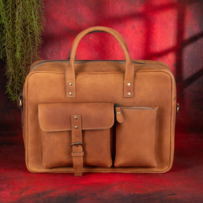 Widows Sons Briefcase - Brown Leather - Bricks Masons