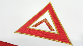 Worshipful Master Chapter Officer Apron - Red Machine Embroidery - Bricks Masons
