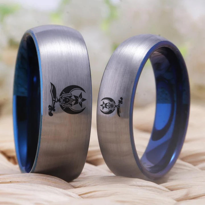 Shriners Ring - Silver With Blue Tungsten - Bricks Masons