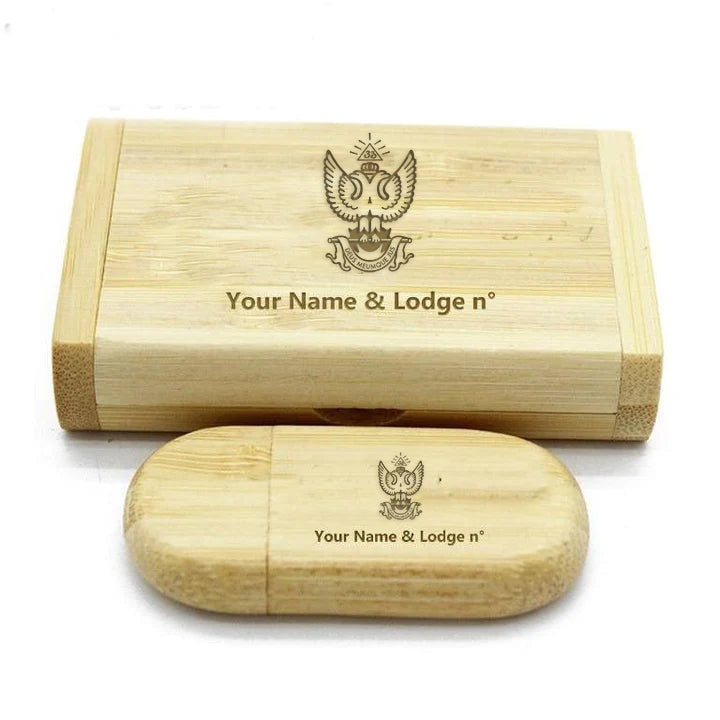 33rd Degree Scottish Rite USB Flash Drives - Wings Up Various Wood Colors - Bricks Masons