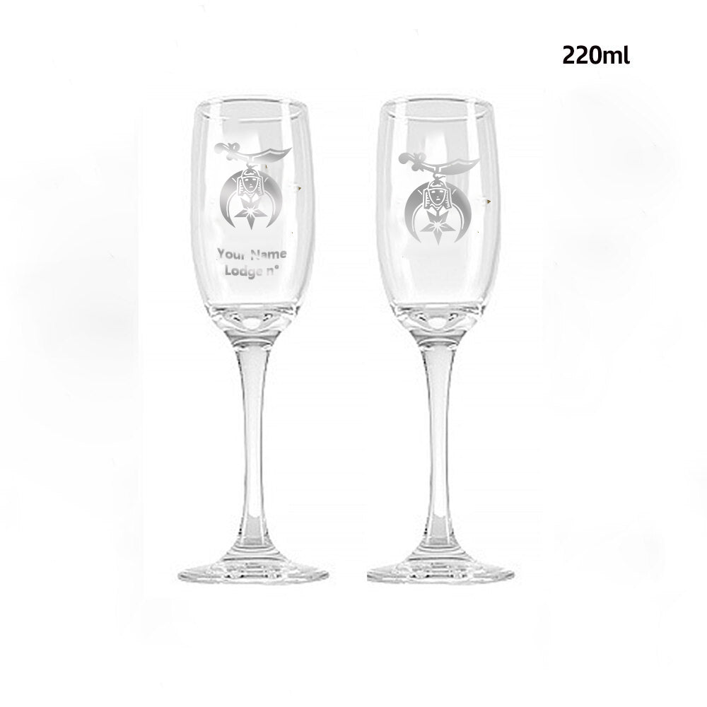 Shriners Champagne Flute - 2 Pieces Set - Bricks Masons