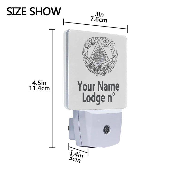 Grand Master Blue Lodge LED Sign - 2 Pieces Plug-in - Bricks Masons