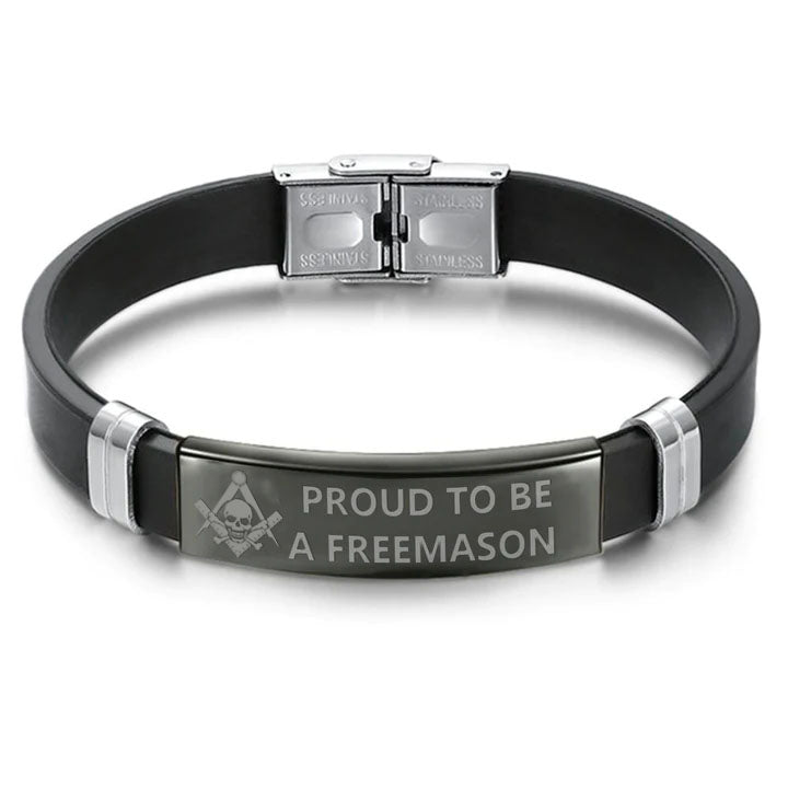 Widows Sons Bracelet - Steel & Leather - Bricks Masons