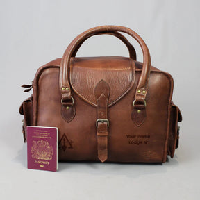 Council Travel Bag - Vintage Brown Leather - Bricks Masons