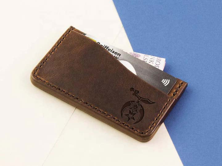 Shriners Wallet - Dark Brown - Bricks Masons