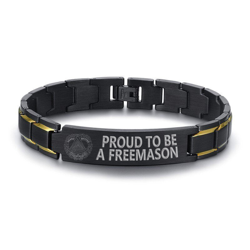 Grand Master Blue Lodge Bracelet - Stainless Steel - Bricks Masons