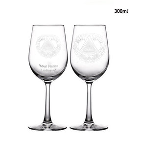 Grand Master Blue Lodge Champagne Flute - 2 Pieces Set - Bricks Masons